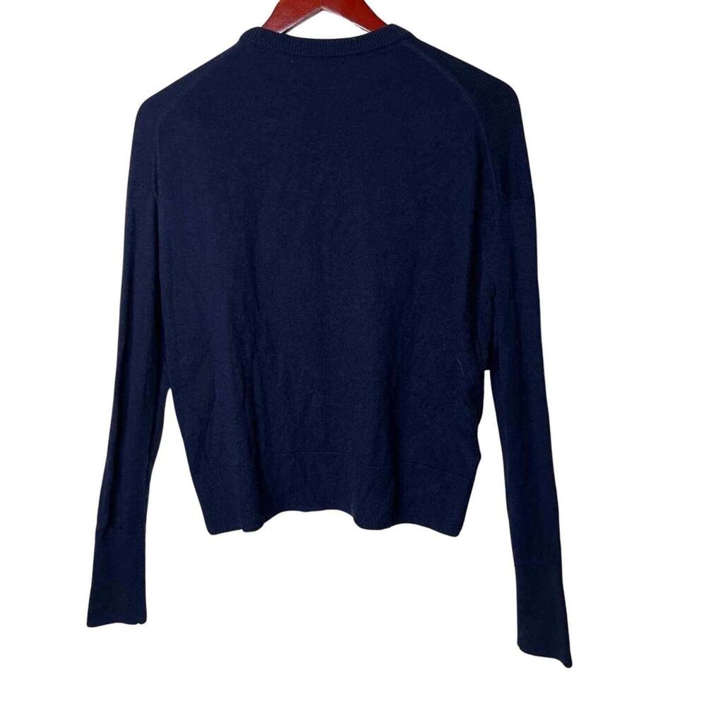 Alex Mill Cropped Pocket Sweater In Cotton Wool Blend Navy - SM - Picture 3 of 4